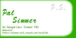 pal simmer business card