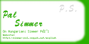 pal simmer business card